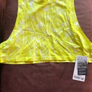 lululemon athletica Yellow Tie-Dye Crop Tank